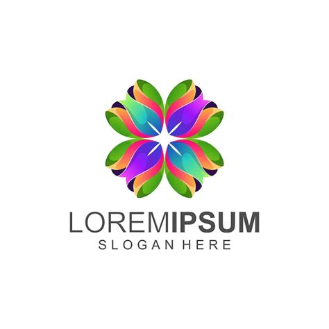 Premium Vector Flower Logo Color