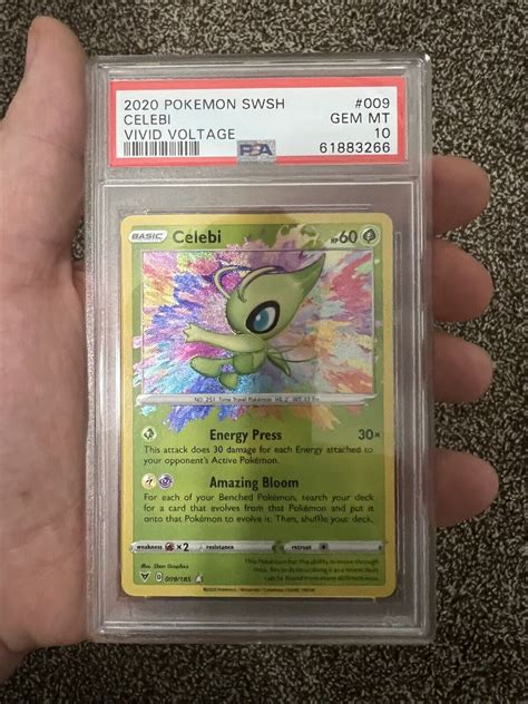 2020 Celebi Holo Pokémon SWSH Vivid Voltage 009 185 Rare PSA 10 GEM