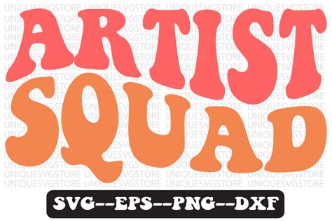 Artist Squad Groovy Retro Svg Design Graphic By Uniquesvgstore