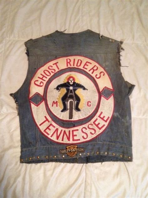 Vintage Motorcycle Club Vest Ghost Riders 2 Motorcycle Clubs Biker