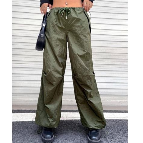 Womens Khaki And Green Trousers Depop