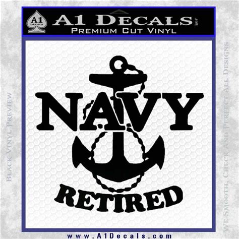 United States Navy Retired Anchor Decal Sticker A1 Decals