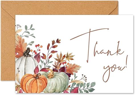 Amazon Whaline 50 Pack Fall Thank You Cards Bulk Boxed Watercolor