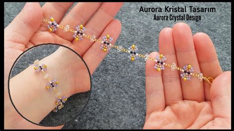 Zincir bileklik yapımı Cute chain bracelet making with crystal and