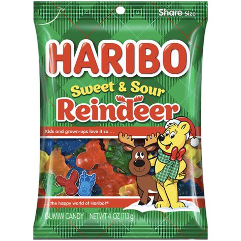 Haribo Sweet And Sour Reindeer Christmas Limited Edition 4oz 113g