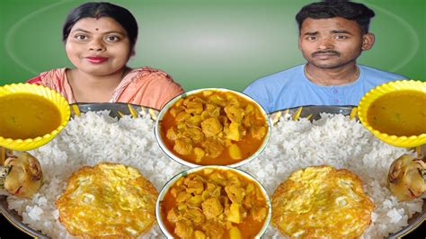 Dal Bhat Eating Challenge Dal Aloo Bharta Egg Omlet Aloo Soyabean With