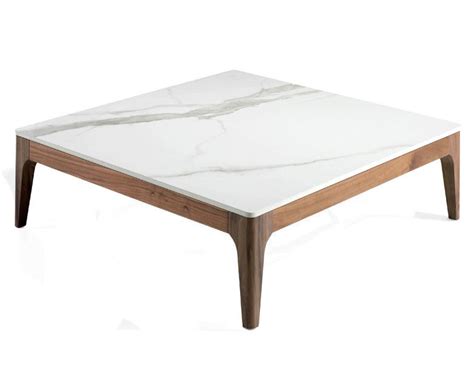 Angel Cerda Table Basse Carr E Bois Noyer Et Plateau En Marbre