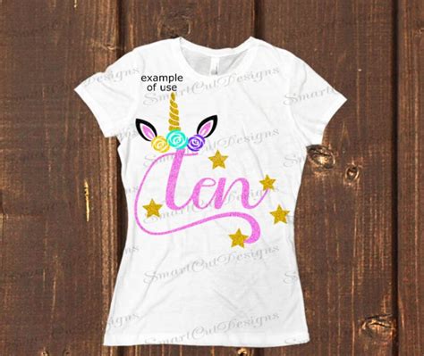 10th Birthday Svg Unicorn Birthday Number Svg Ten Svg Birthday Etsy