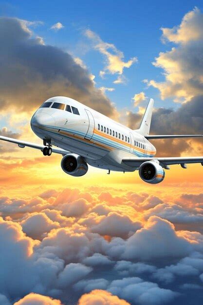 Premium Photo Commercial Airplane Jetliner Flying Above Dramatic