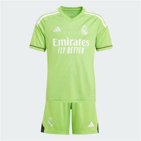 Adidas Real Madrid 2324 Home Goalkeeper Kit Kids Green Adidas Uk