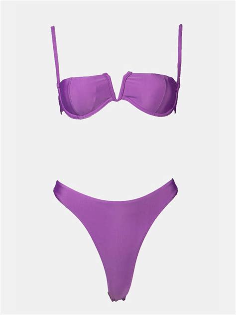 Famous Shoes Set Bikini Τριγωνάκι Μωβ CP202556 PURPLE Skroutz gr