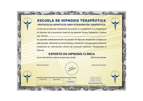 Experto en Hipnosis Clínica Escuela Hipnosis Terapéutica