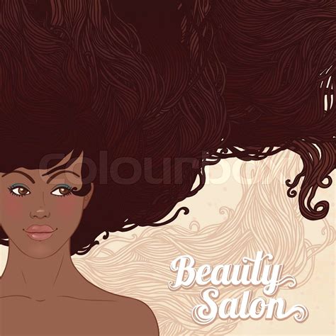 Beauty Salon Pretty Young African American Woman With Beautiful Long