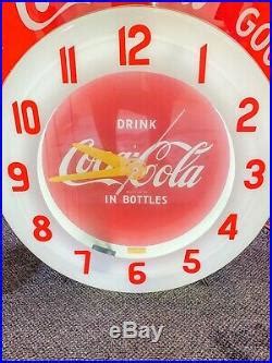 Rare Original Vintage Cleveland Neon Coca Cola Coke Clock Sign