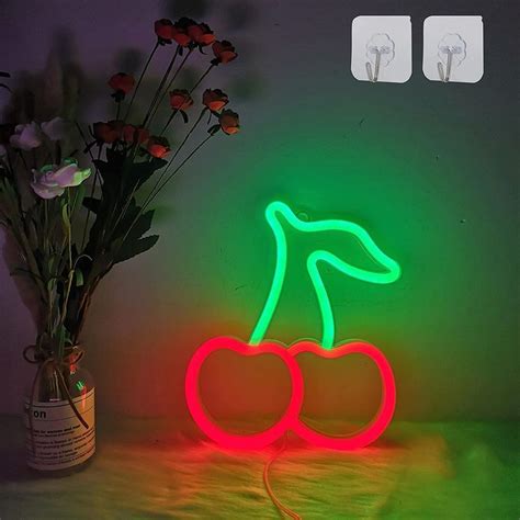 Enuoli Cherry Neon Light Sign Led Neon Sign Mit Haken Usb