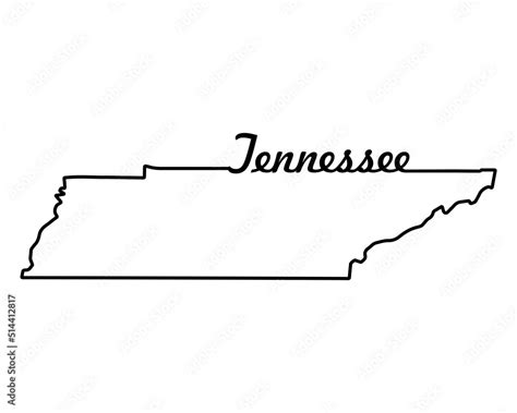 US state map. Tennessee outline symbol. Vector illustration Stock ...