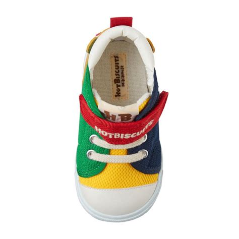 ミキハウス セカンドシューズ 顔ドン メッシュ素材 セカンド ベビーシューズ 靴 くつ マルチカラー cm cm cm ホットビスケッツ HOT BISCUITS