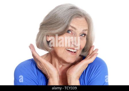 A Beautiful Mature Woman In Blue Bikini Stock Photo Alamy