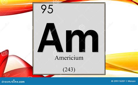 Americium Am Element Symbol From Periodic Table Series Royalty Free