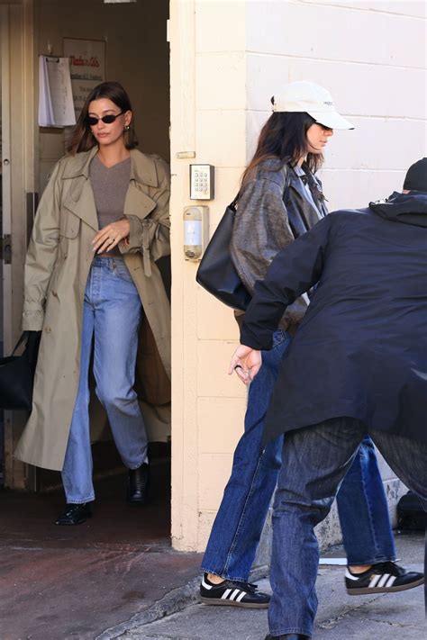 Kendall Jenner And Hailey Rhode Bieber Departing Nate N Al S In Beverly