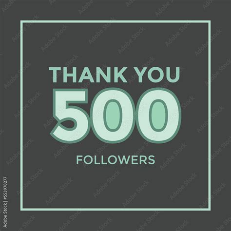 Thank You 500 Followers Congratulation Template Banner Five Hundred