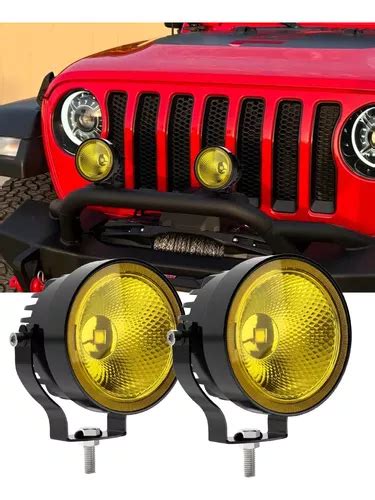 Par Faros Auxiliares De Redondos Led Niebla Jeep Wrangler Jk Meses