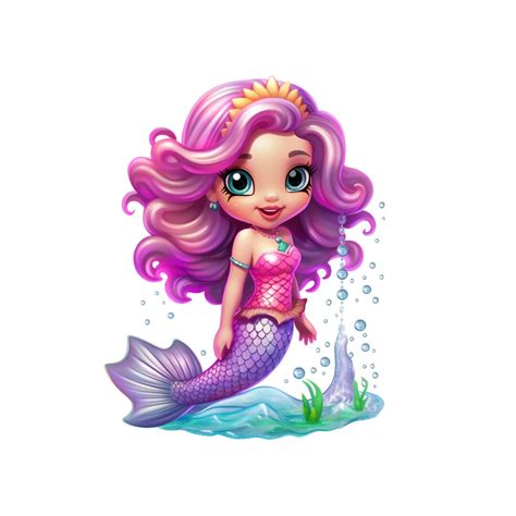 Cute Mermaid Png Jpeg Mermaid Clipart Digital Download Etsy