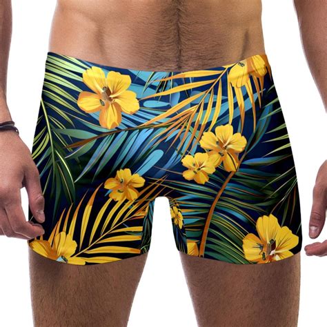 Mens Swim Briefs Mens Swim Jammers Modern Tropical Plant Flower Palm