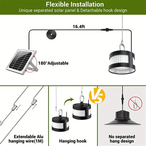 Solar Shed Light Indoor Outdoor Solar Pendant Light With Remote Solar Powered Outdoor Lights