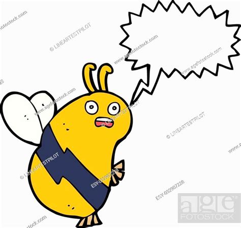 Funny Cartoon Bee With Speech Bubble Stock Vector Vector And Low