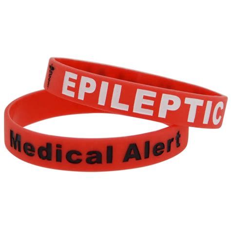 1piece Epileptic Medical Epilepsy Silicone Colour Ink Filled Bracelet ...