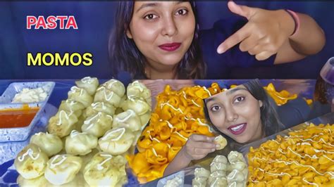 Spicy Pasta 🥵 Momos Eating 😋 Asmr Challenge Muckbang Spicy