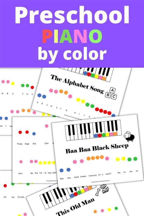 Printable Color Coded Piano Music