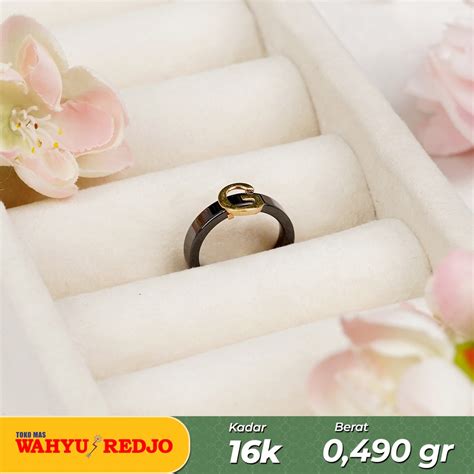 Jual Cincin Keramik Huruf G Emas Kadar K Wahyu Redjo Ukuran