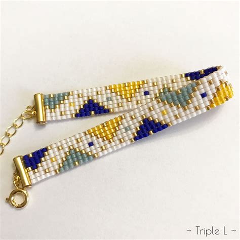 Bracelet Compos D Un Tissage En Perles Miyuki Fait Main Beaded