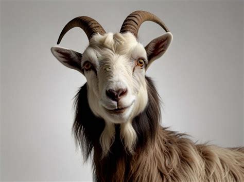 A Goat With A Big Horn And A Big Smile Premium AI Generated Image