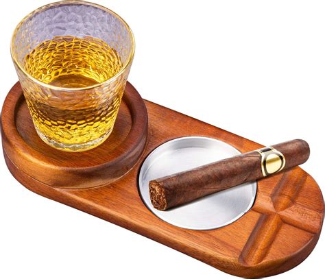 Cigar Ashtrays Outdoor Whiskey Glass Tray2 Slot Ubuy India