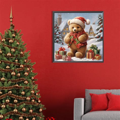 5D DIY Full Round Drill Diamond Painting Christmas Bear Kit Home Decor