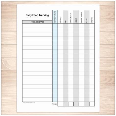 Printable Calorie Tracker