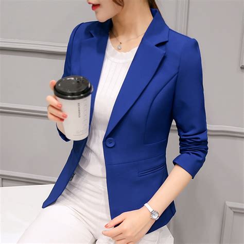 Elegant Business Lady Blazers Jacket 2019 Women Work Blazer Female Casual Coat Formal Blazers