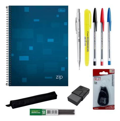 Kit Material Universitário Zip Caderno 10 Matérias Parcelamento sem juros