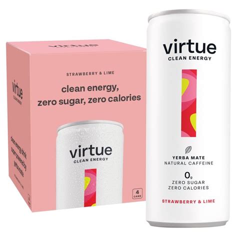 Virtue Clean Energy Strawberry And Lime 4x250ml Ocado