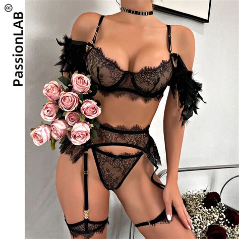 PassionLAB женское нижнее белье Erotic Feathers Sexy Lingerie Set