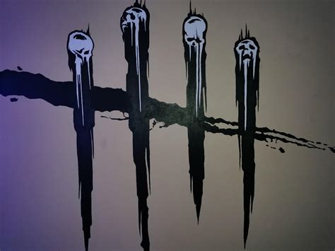 Painted DBD logo on my wall. Took me 4 days : deadbydaylight