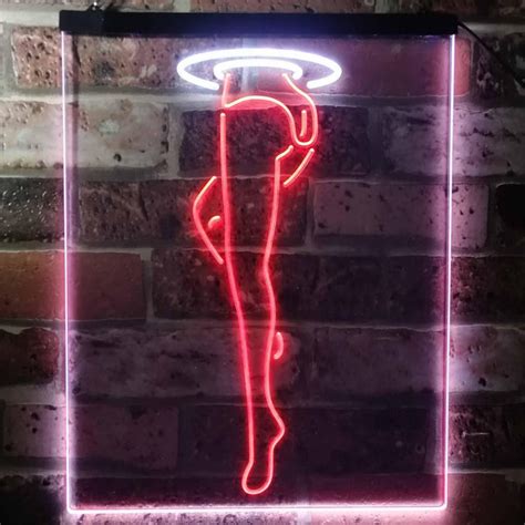 Advpro Sexy Leg Exotic Dancer Stripper Man Cave Dual Color Led Neon Sign