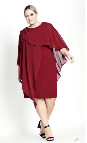 Red Wine Evans Ellis Overlay Dress Bnwt Plus Size Rrp Mother Of