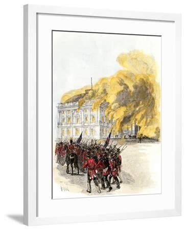 British Army Burning the White House in 1814 during the War of 1812 ...