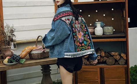 Flower Embroidery Denim Jacket Urbanwearoutsiders