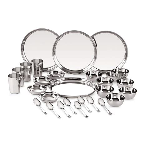 Neelam Stainless Steel 24 Gauge Premium Bhojan Dinner Set 28 Pcs