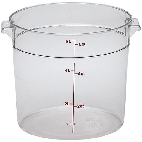 Cambro 6 Qt Camwear Round Food Storage Containers 12pk Clear Rfscw6